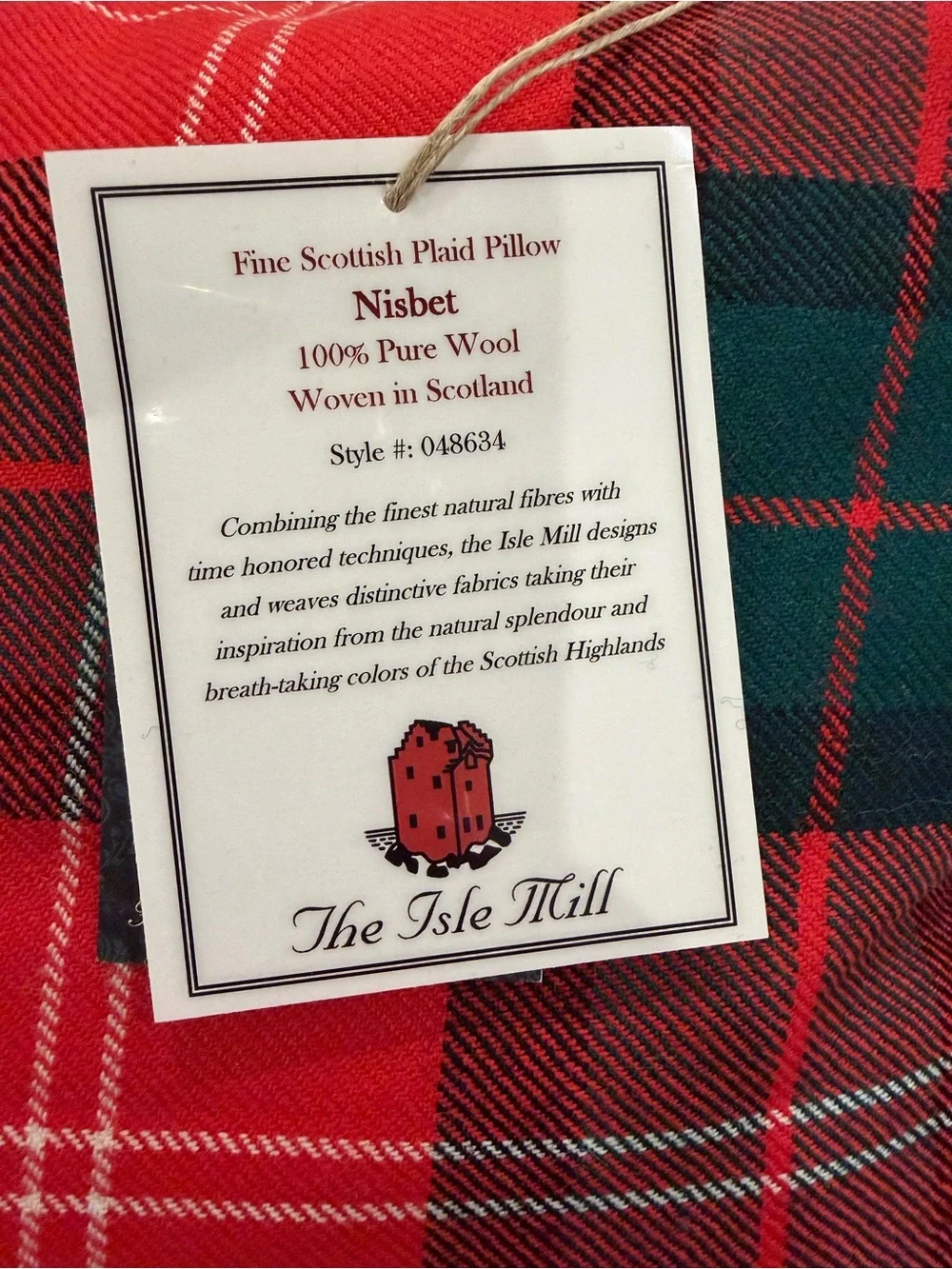 Festive Red & Green Plaid Holiday Accent Pillow